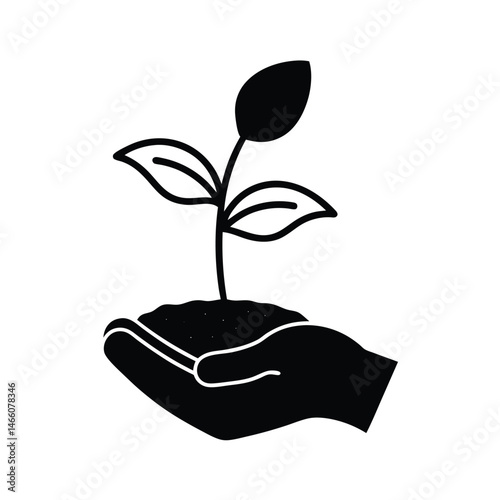 Hand Drawn Sketch Icon of Hand Planting