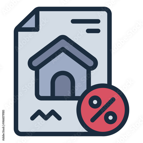 property form filled line icon with mortgage payment detail