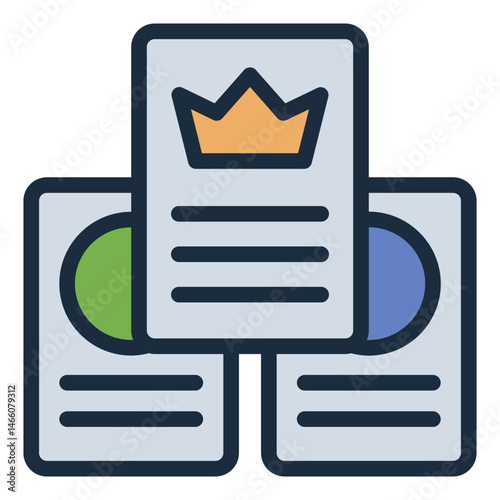 newsletter stack filled line icon with subscription budget