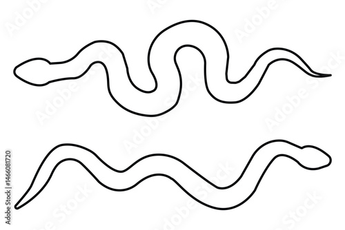 snake icon. snake icon with outline stroke.