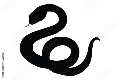 Snake Silhouette . snake silhouette in black.
