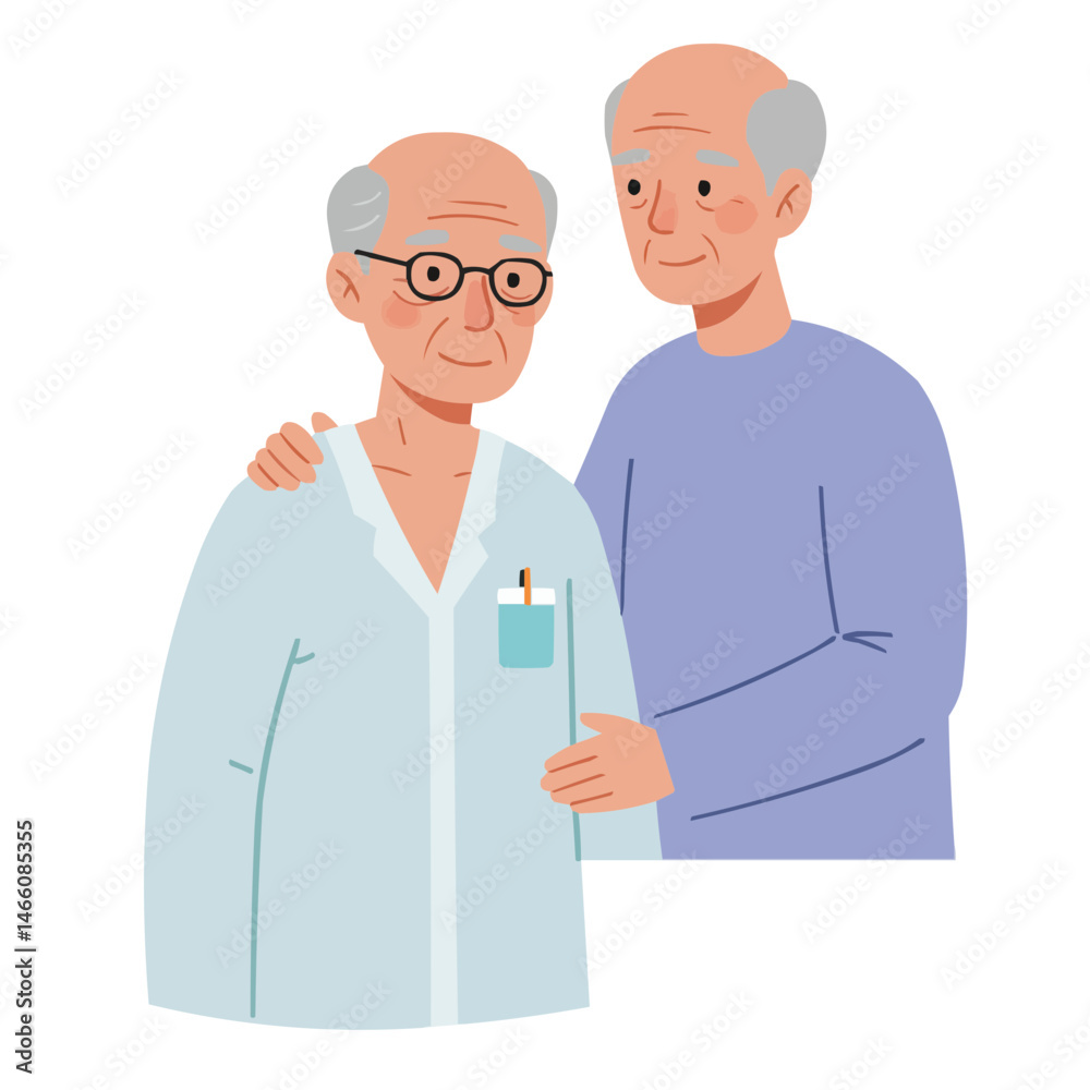 Elderly man after surgery - senior male patient in hospital room post-operation, his tired yet peaceful face shows relief and hope for recovery. Elderly man after surgery - senior male patient in hospital room post-operation, his tired yet peaceful face shows relief and hope for recovery.