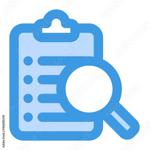 Stylized icon representing research, inspection, or detailed analysis, suitable for technology, business, or medical content.