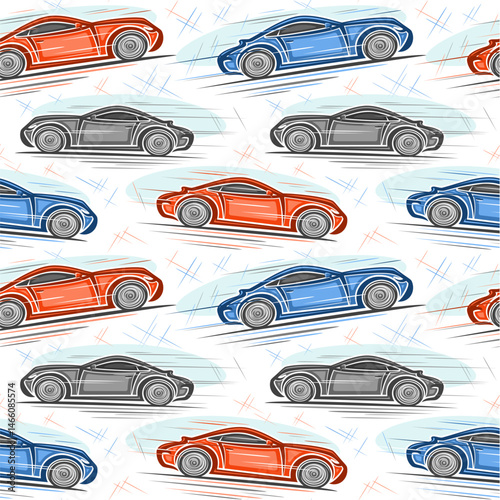 Vector Sport Car seamless pattern