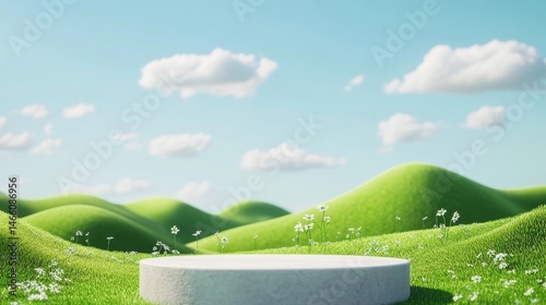 green grass and blue sky