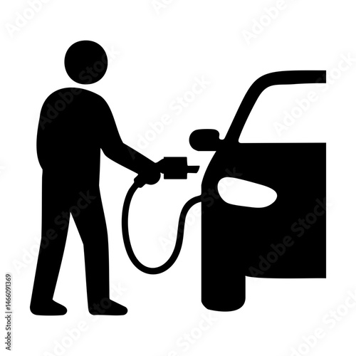 Electric Car Charging Icon for Clean Transport