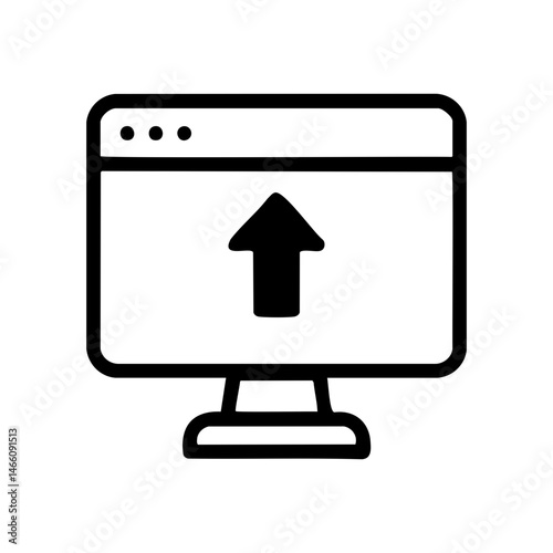 Upload Arrow on Web Page Interface Icon