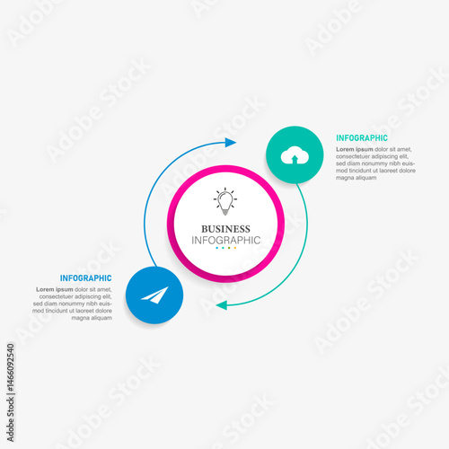 Infographic design template. Timeline concept with 2 steps