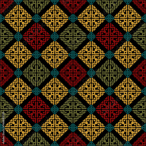 Beautiful ethnic fabric patterns designed to inspire your creative activities, vector backgrounds.