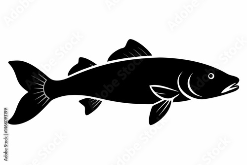 bowfin sihouette black vector