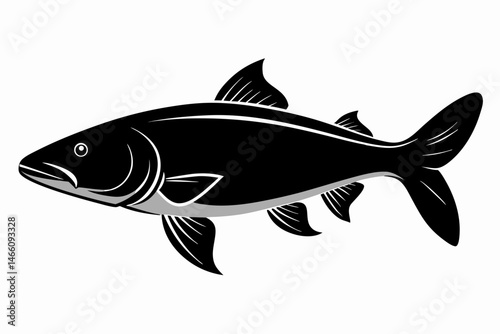 bowfin sihouette black vector
