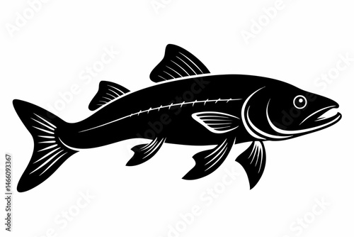 bowfin sihouette black vector