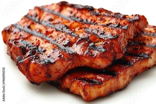 Grilled Pork Chops Closeup photo