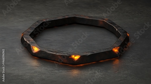 Dark, glowing octagonal frame