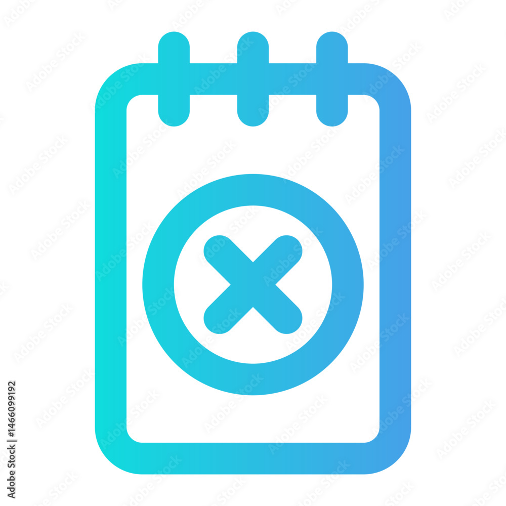 Obraz premium Simplified calendar icon with an error symbol, suitable for web or app notifications related to issues or cancellations.