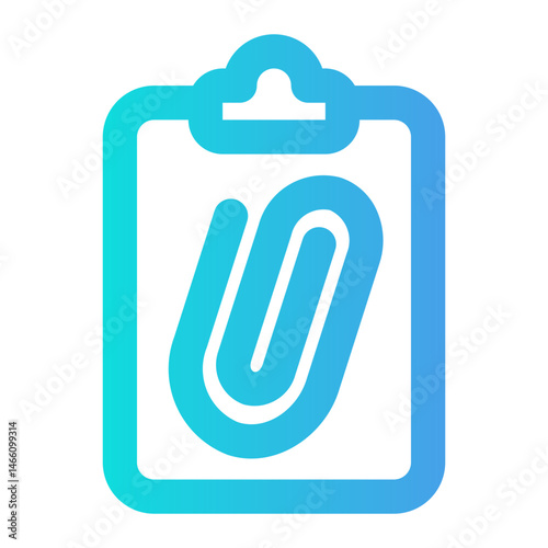 Minimalist icon representing document attachment or clipboard functionality for apps and website interfaces.