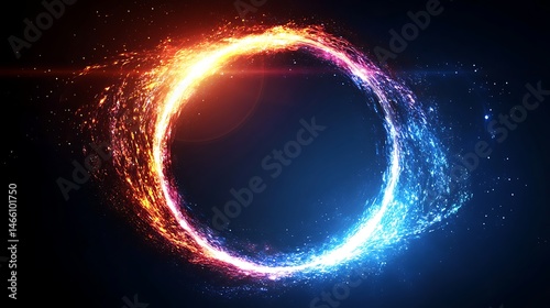 Abstract fire and ice circle