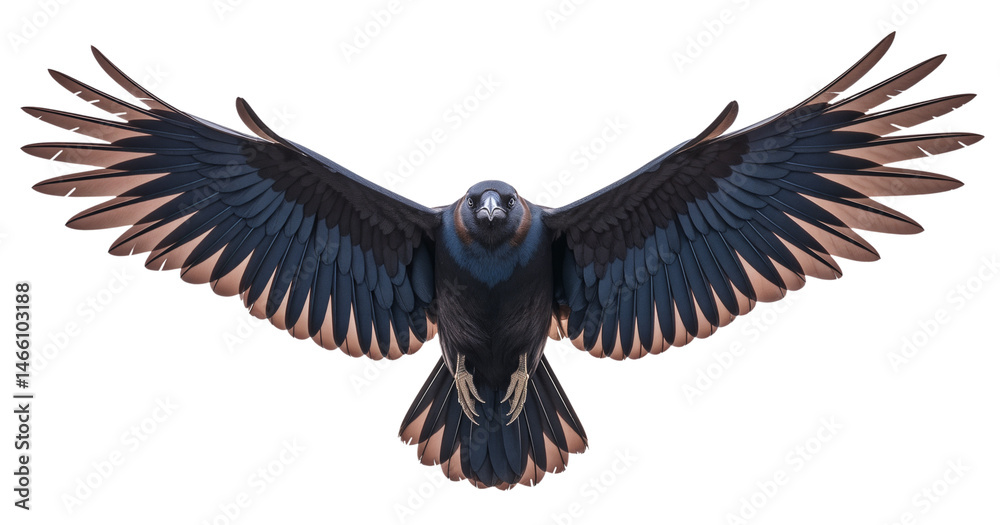 Obraz premium Majestic Raven Soaring with Wings Fully Spread