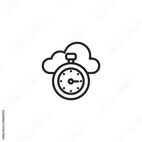 A stopwatch partially obscured by a cloud, suggesting time tracking in the cloud, time management software, or a temporary pause in timing.