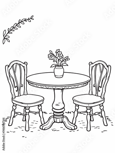 beautiful table line art decor for elegant homes.eps