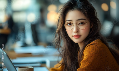 Wallpaper Mural Thoughtful young woman portrait soft colors introspective mood Torontodigital.ca