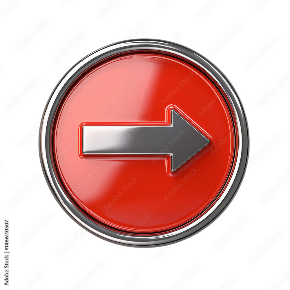 Red Arrow Button with Right, Shiny, and 3D Icon. Red Arrow Button with Right, Shiny, and 3D Icon.