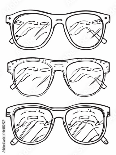 Bluetooth Audio Sunglasses Line Art White Background Design.eps
