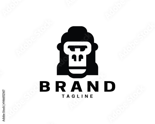 Gorilla head logo artwork in flat logo design