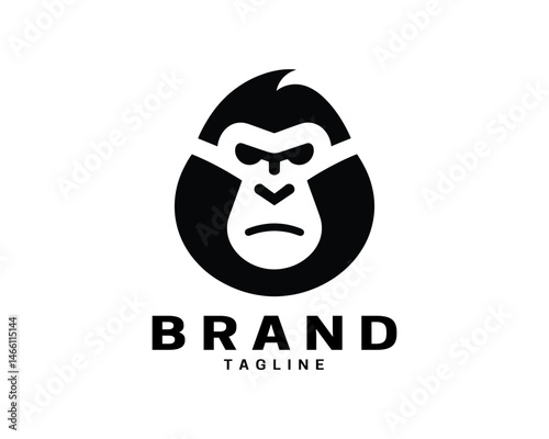 Gorilla head logo in clean black and white style
