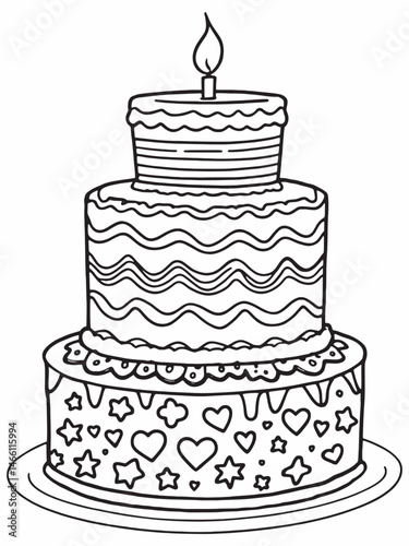 Cake Line Art Creative Ways to Decorate Cakes.eps