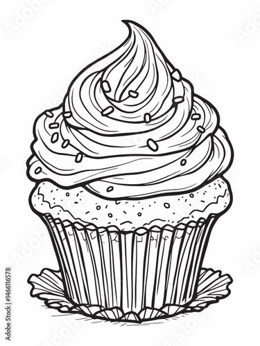 cake line art sleek and stylish illustration piece.eps