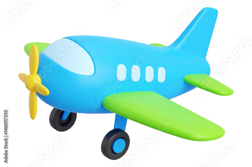 toy style cute jetplane cockpit created in vibrant 3d model