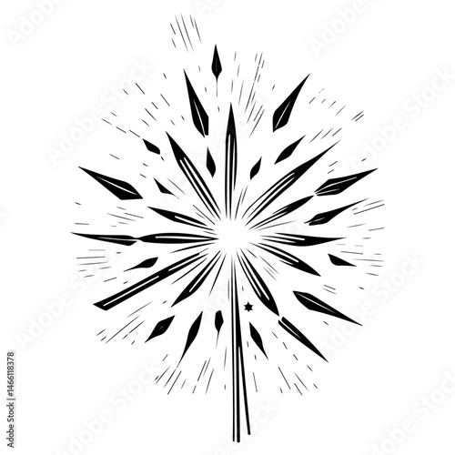 Abstract burst design showcasing radiant lines emanating from a central point
