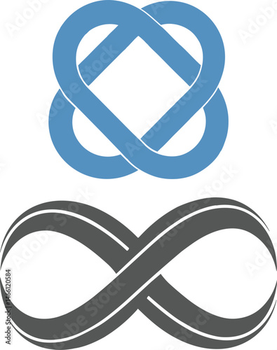 Two Infinity Metals LLC Logo Vector Art Industrial Infinity Loop Symbol Metallic Modern Design Free Download