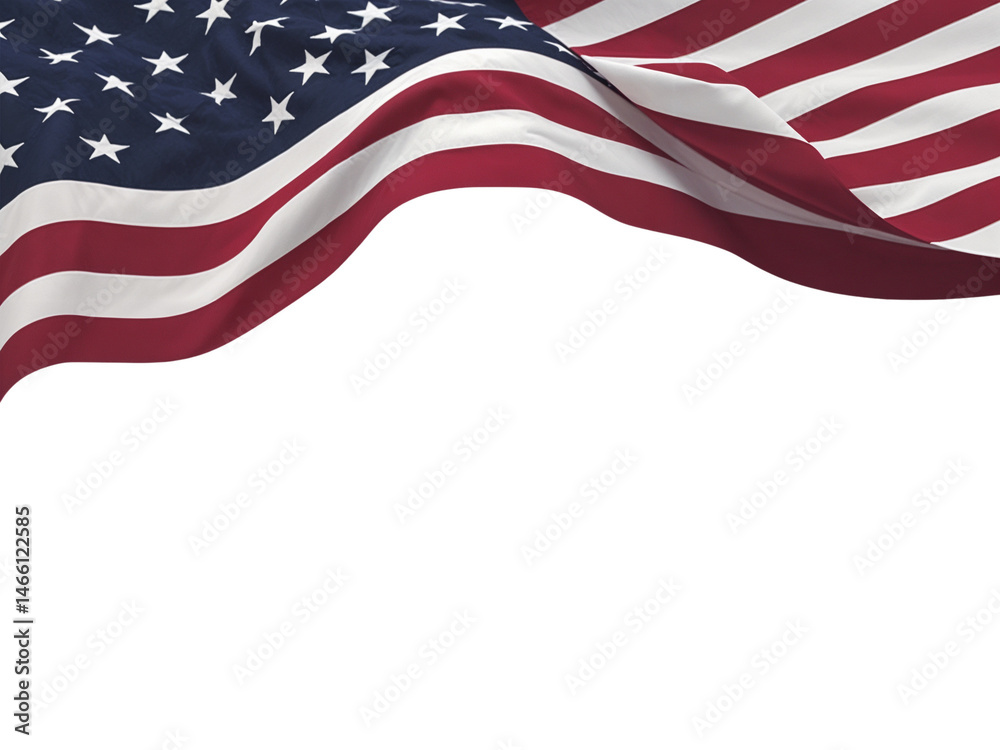 Fototapeta premium Waving American Flag with Red, White, and Blue Colors
