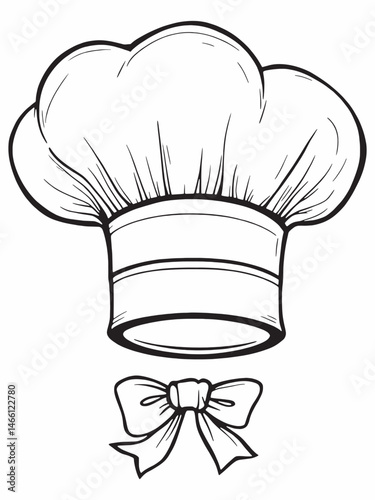 Chefs hat line art modern minimalist chef uniform design.eps