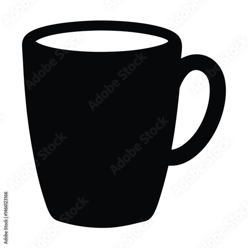 chai latte vector silhouette icon, black and white illustration of drinks.