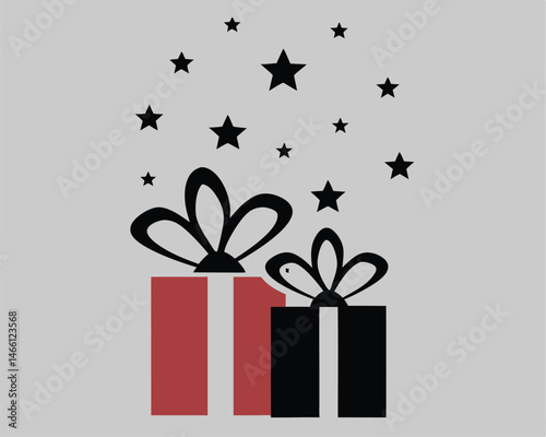 A vector illustration showcases a set of colorful gift boxes adorned with ribbons and bows, perfect for holiday celebrations and birthday surprises