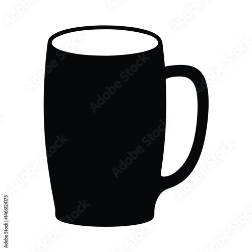 cider mug vector silhouette icon, black and white illustration of drinks.