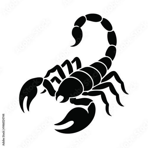 Black Scorpion Silhouette. Ideal for use as a tattoo, icon, web graphic design, and infographic concepts."