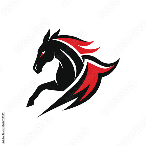 Abstract Horse Logo for Sports and Teams