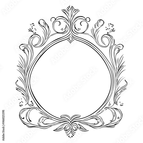Ornate decorative frame with floral elements evokes vintage charm and elegance