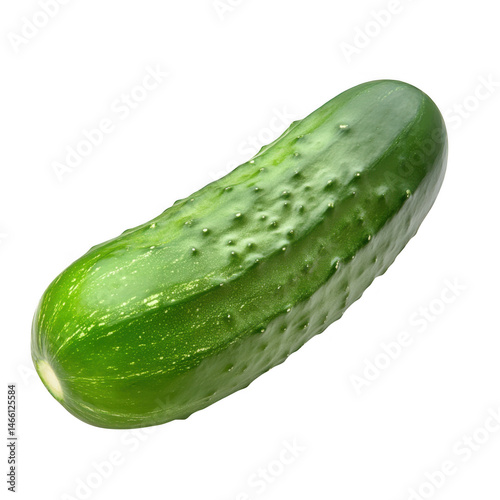 Fresh green cucumber vegetable isolated on transparent background