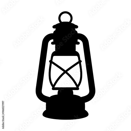 Classic Kerosene Lantern Silhouette.