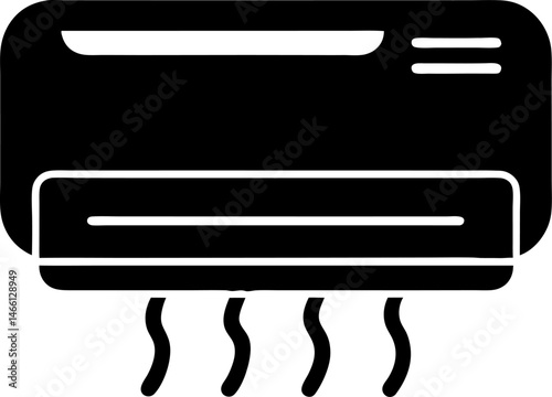 Air flow condition cool background. Air conditioner vent heat flat vector icon