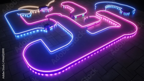 Neon glowing track design