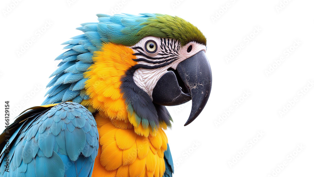 Fototapeta premium Detailed Macaw Clipart, isolated on a white background.