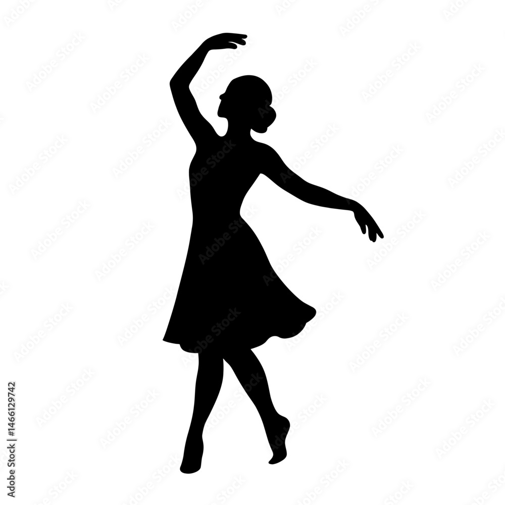 Graceful Dance in Silhouette. vector: Ideal for use as a tattoo, icon, web graphic design, and infographic concepts. Graceful Dance in Silhouette. vector: Ideal for use as a tattoo, icon, web graphic design, and infographic concepts.