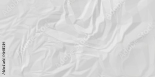 White crumple obsolete billboard rumple. wrinkle ripped creased white crumple aged closeup craft document grunge recycling paper background.