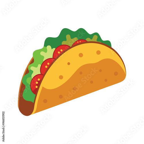 Delicious taco vector art on a clean white background perfect for menus, blogs, and food designs. High quality, scalable graphic for culinary themed projects.